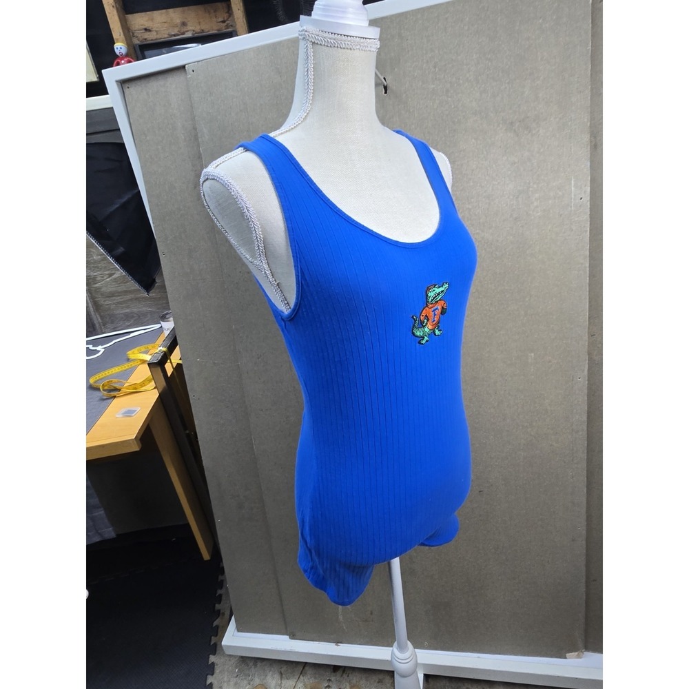 Vintage Florida Gators Blue Ribbed Romper Jumper Gator Logo Womens Sexy